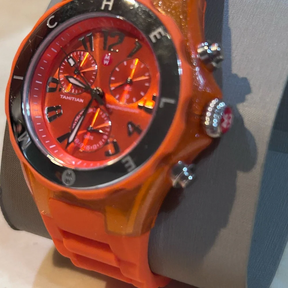 Michele Orange Tahitian Chronograph Women's Watch